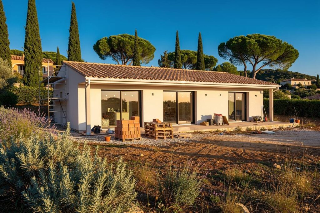maison de plain pied en construction