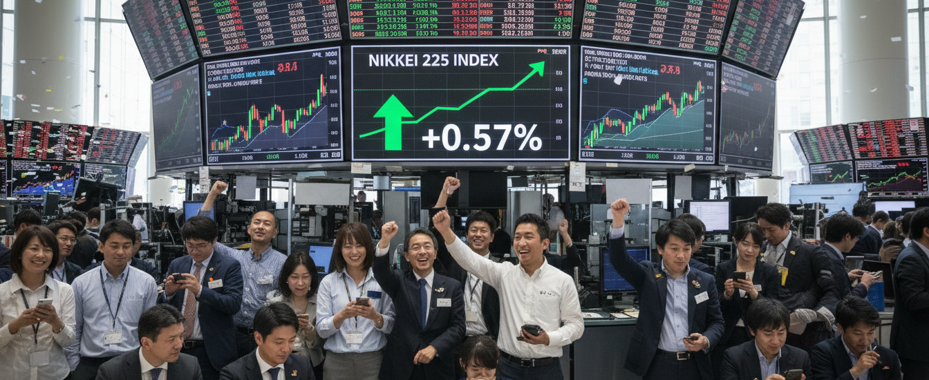 le nikkei termine la séance en progression, enregistrant un gain de 0,57% à la clÎture, soutenu par de bons résultats économiques et l'optimisme des investisseurs.