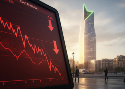 la bourse de paris plonge avec une nette rechute du cac 40, tandis que totalenergies poursuit sa progression remarquable sur le marché.