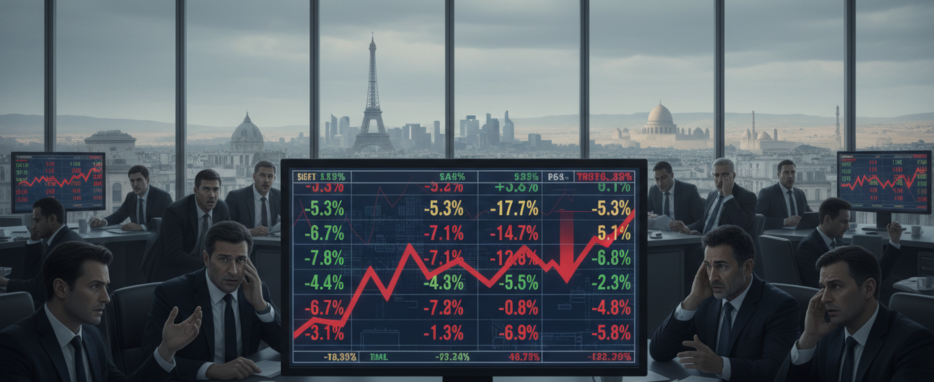 les marchés de paris et des principales places européennes chutent lourdement en réaction aux tensions croissantes au moyen-orient, suscitant inquiétudes et incertitudes économiques.